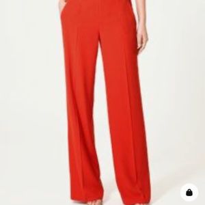 Zara red linen flowy pant size XS